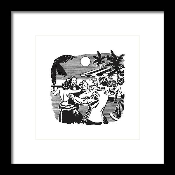 Activity Framed Print featuring the drawing Outdoor Dance Floor by CSA Images