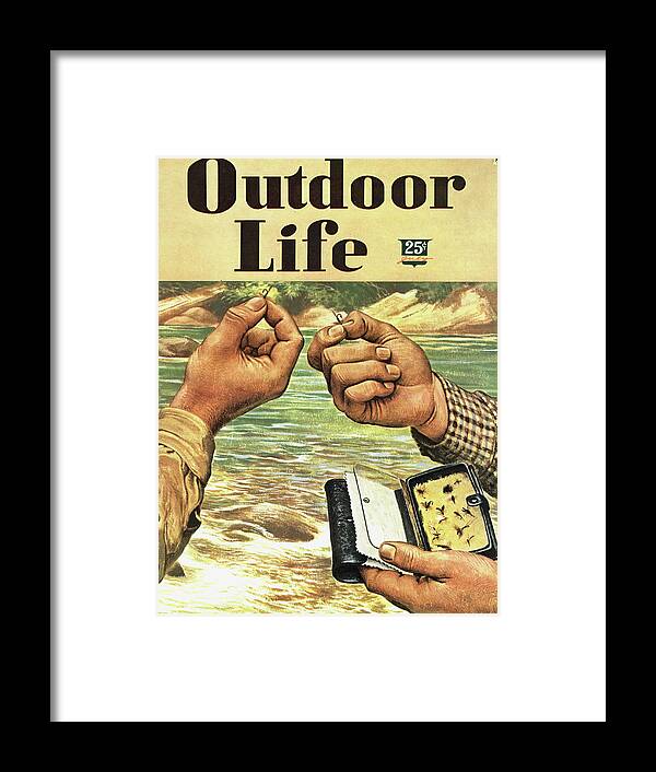 Hands Framed Print featuring the painting Outdoor Life Magazine Cover July 1947 by Outdoor Life