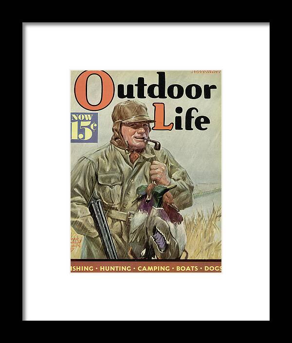 Mallards Framed Print featuring the painting Outdoor Life Magazine Cover November 1937 by Outdoor Life