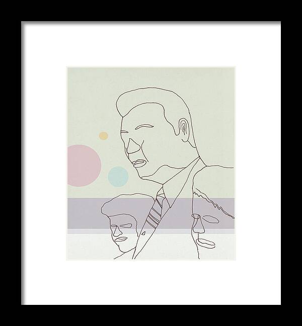 Adult Framed Print featuring the drawing Outline of Three People by CSA Images