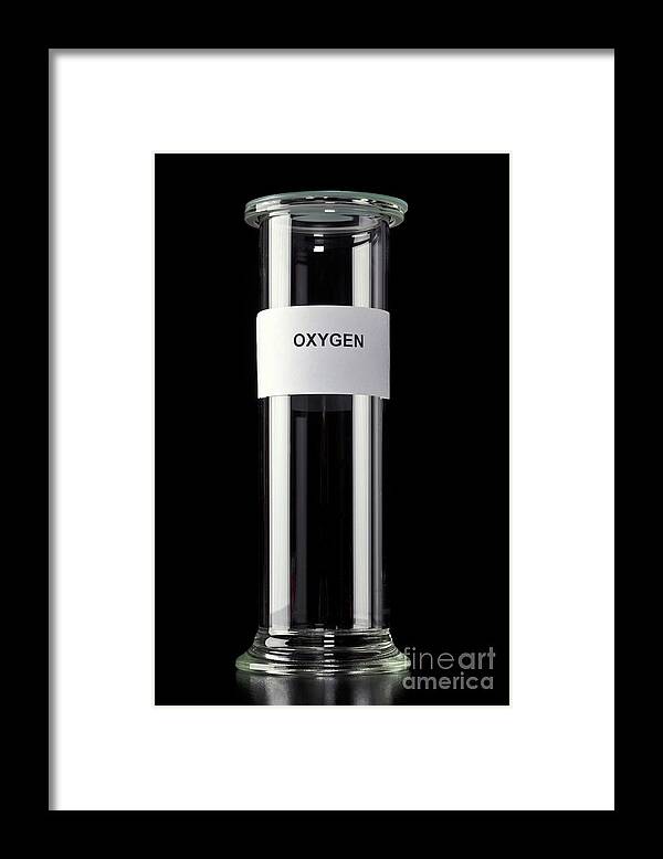 Atmosphere Framed Print featuring the photograph Oxygen Gas Jar by Martyn F. Chillmaid/science Photo Library