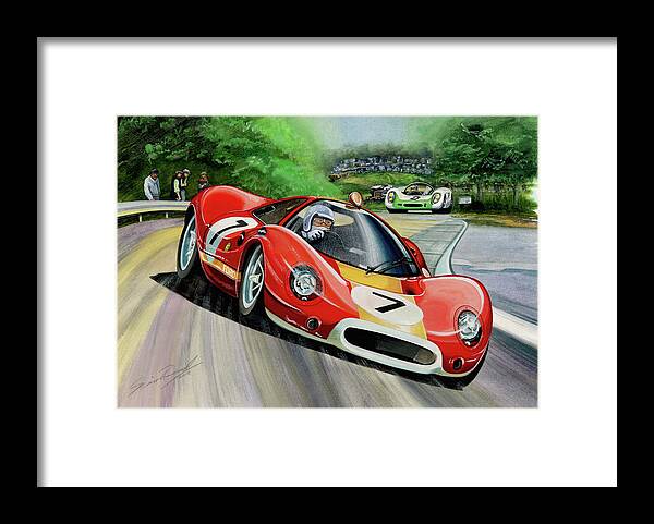 Art Framed Print featuring the painting P68 Through Karousel by Simon Read