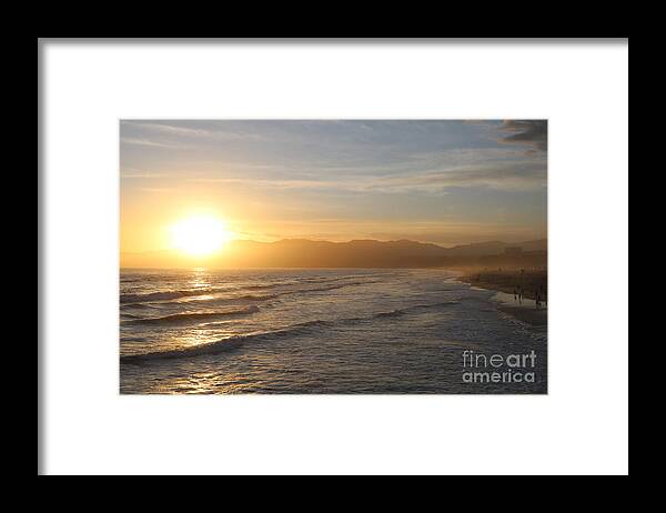 Sunset Framed Print featuring the photograph Pacific Sunset , Santa Monica, California by John Shiron