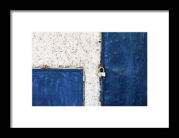 Security Framed Print featuring the photograph Padlocked Door by Andrew W.b. Leonard