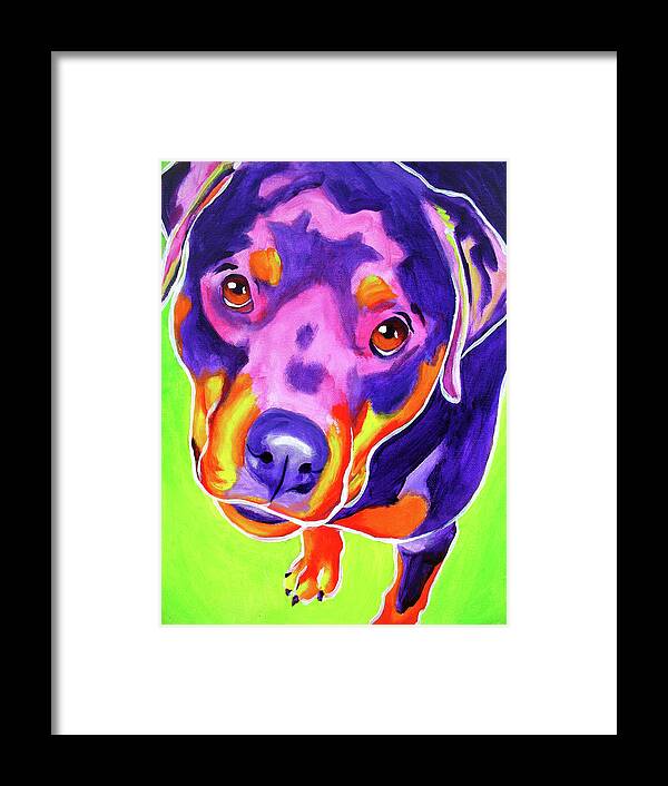 Dog Framed Print featuring the painting Paige by Dawgart