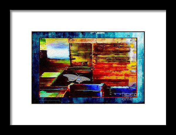 Aquamarine Framed Print featuring the mixed media Painted Shadows of a Different Love and Time by Aberjhani
