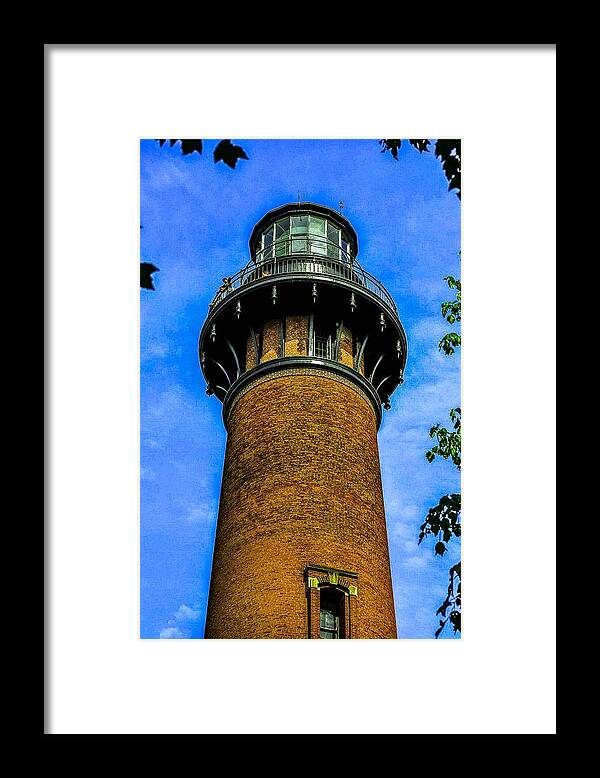 Currituck Beach Lighthouse Framed Print featuring the photograph Painterly Currituck Beach LIghthouse by Jeremy Guerin