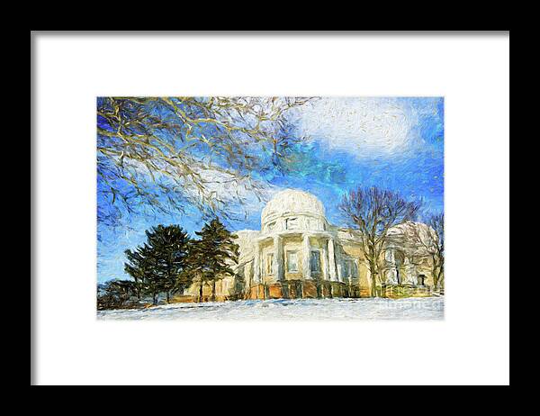 Allegheny Observatory Framed Print featuring the digital art Painting of Allegheny Observatory, Pittsburgh, Pennsylvania by Amy Cicconi