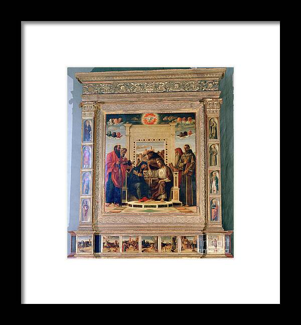 Event Framed Print featuring the drawing Pala Di Pesaro Altarpiece, C1474 by Print Collector