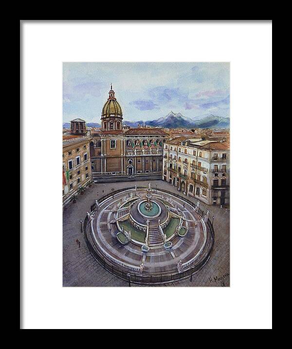 Palermo Framed Print featuring the painting Palermo by Henrieta Maneva