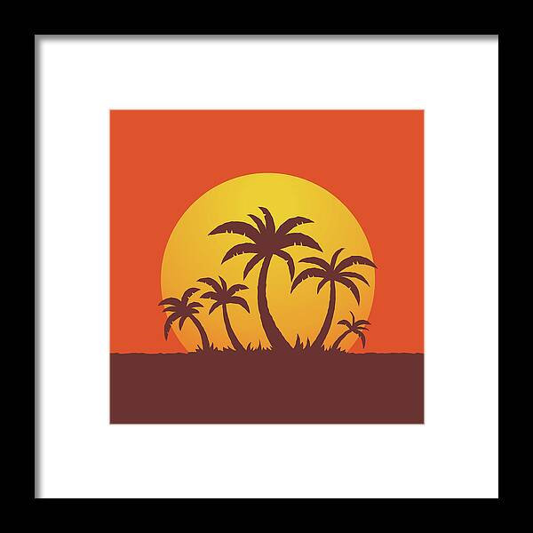 Palm Trees and Sun Sticker by John Schwegel - Fine Art America