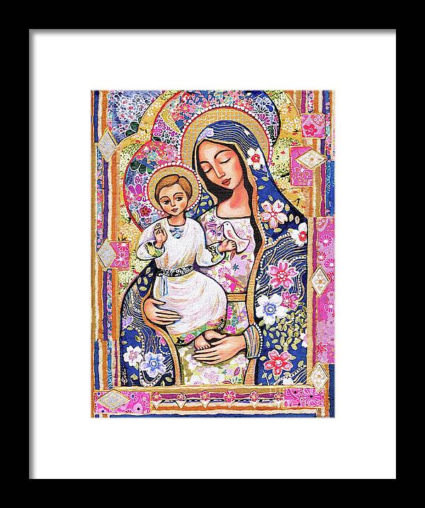 Mother And Child Framed Print featuring the painting Panagia Eleousa by Eva Campbell