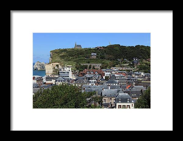 Scenics Framed Print featuring the photograph Panoramic View On The Cliffs At Etretat by Gaps