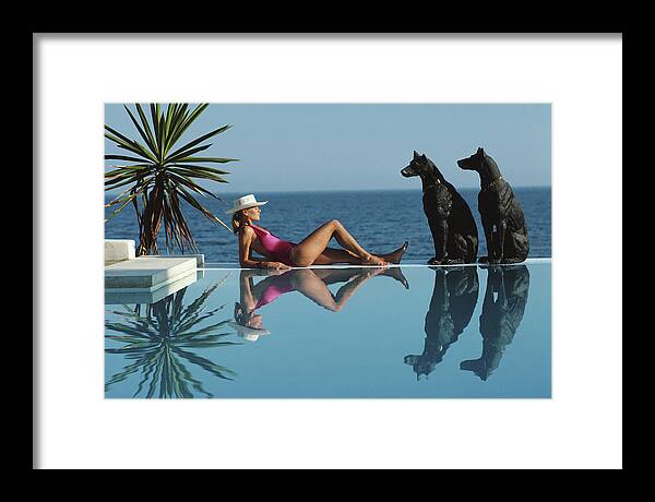 1980-1989 Framed Print featuring the photograph Pantz Pool by Slim Aarons