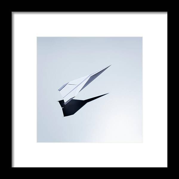 Taking Off Framed Print featuring the photograph Paper Plane Taking Off by Jorg Greuel