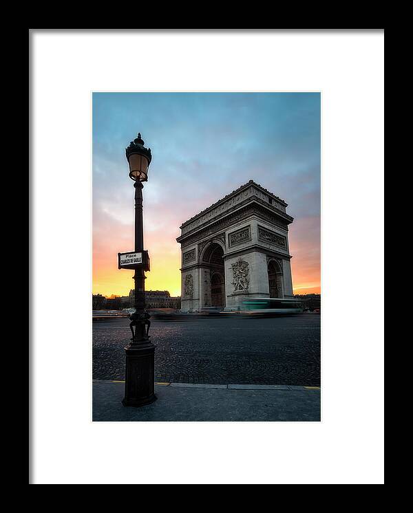 Paris Arch Of Triumph Framed Print featuring the photograph Paris Arch Of Triumph by Mathieu Rivrin