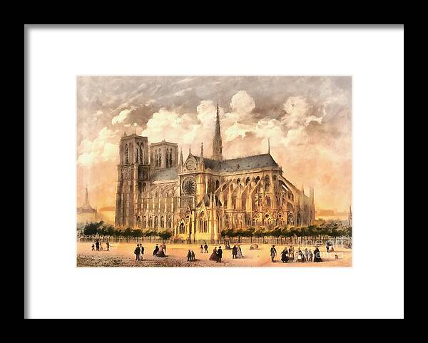 Paris Framed Print featuring the photograph Paris Notre Dame Cathedral France by Edward Fielding