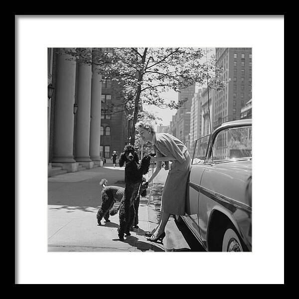 People Framed Print featuring the photograph Park Avenue Fashion by Slim Aarons