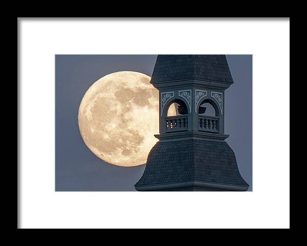 Full Moon Framed Print featuring the photograph Park University Moonrise by Steve Ferro