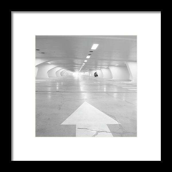 Liege Framed Print featuring the photograph Parking, Liage-guillemins Railway Station, Belgium by Andrea Klein