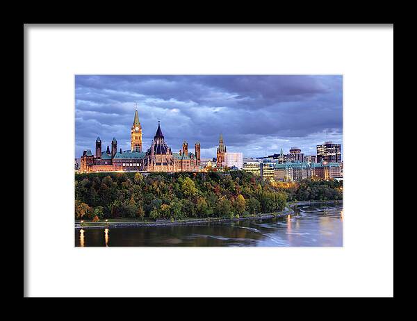 Downtown District Framed Print featuring the photograph Parliament Hill Ottawa, Canada by Denistangneyjr