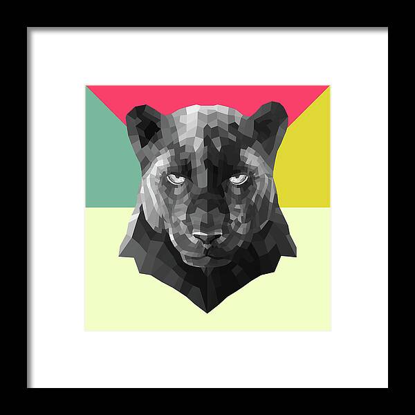 Panther Framed Print featuring the digital art Party Panther by Naxart Studio