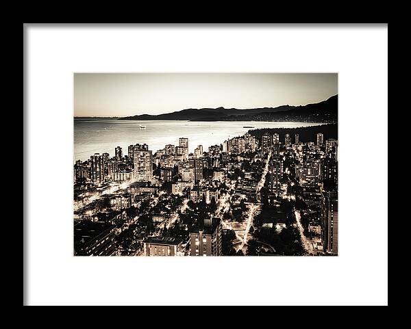 Architecture Framed Print featuring the photograph Passionate English Bay Vancouver by Neptune - Amyn Nasser Photographer