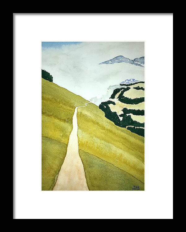 Watercolor Framed Print featuring the painting Path of Lore by John Klobucher