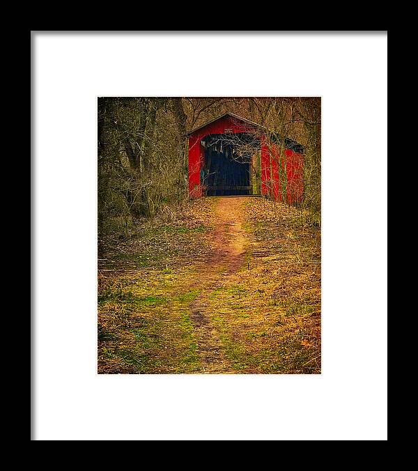  Framed Print featuring the photograph Path to Bridge by Jack Wilson