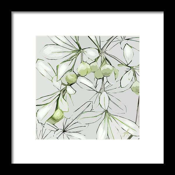 Botanical Framed Print featuring the digital art Patio Print by Gina Harrison