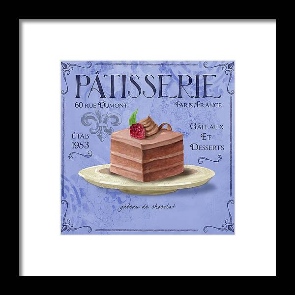 Patisserie 6 Framed Print featuring the mixed media Patisserie 6 by Fiona Stokes-gilbert