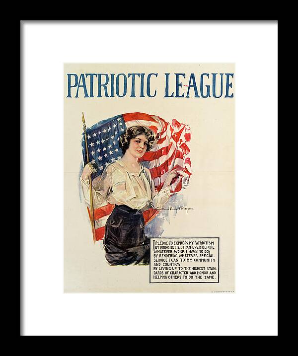 1910-1919 Framed Print featuring the photograph Patriotic League Poster by The New York Historical Society