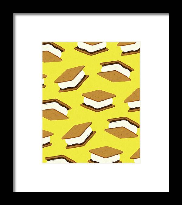 Background Framed Print featuring the drawing Pattern of Smores by CSA Images