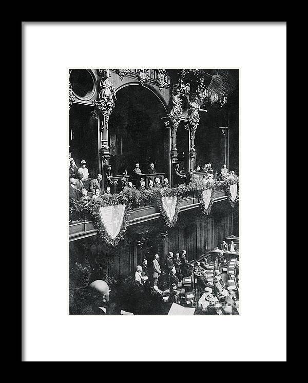 People Framed Print featuring the photograph Paul Von Hindenburg Seated In Balcony by Bettmann