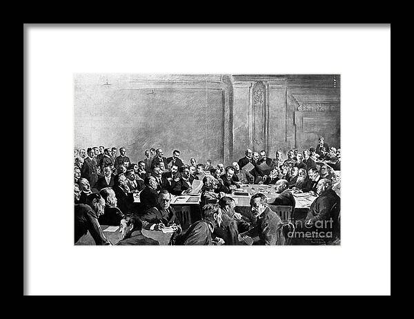 People Framed Print featuring the photograph Peace Conference At Brest Litowsk by Bettmann