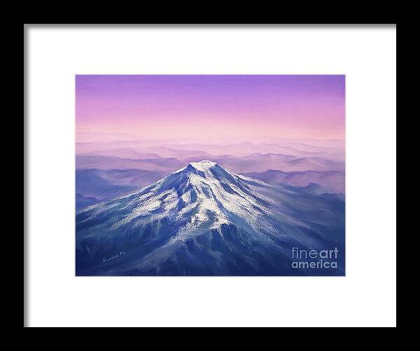 Mount Rainier Framed Print featuring the painting Peace on Earth - Mount Rainier by Yoonhee Ko