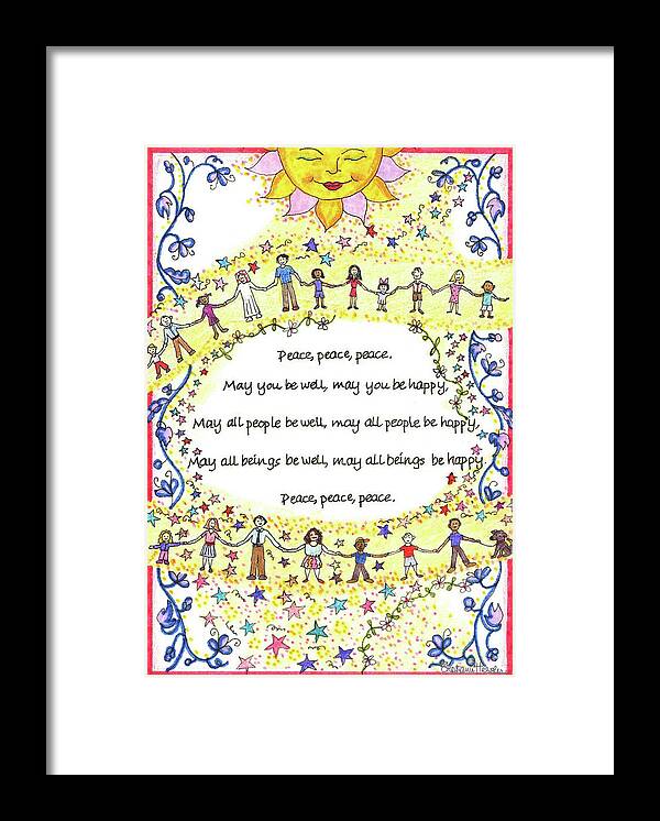Peace Framed Print featuring the mixed media Peace, Peace, Peace by Stephanie Hessler