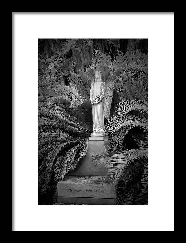 Cemetary Framed Print featuring the photograph Peaceful Thoughts at Bonaventure Cemetary II by Jon Glaser