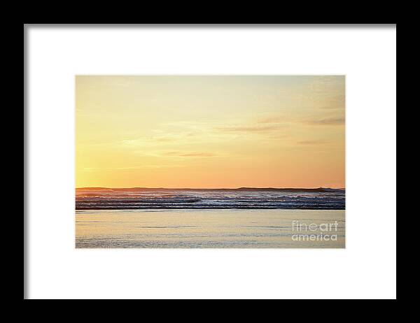 Denise Bruchman Photography Framed Print featuring the photograph Peach and Blue Ocean Sunset by Denise Bruchman
