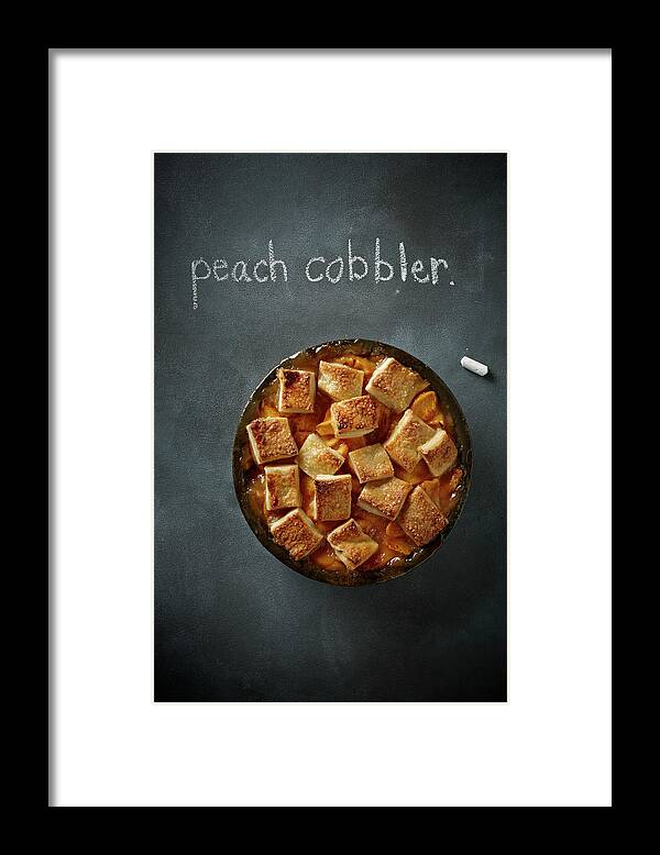 Temptation Framed Print featuring the photograph Peach Cobbler by Lew Robertson