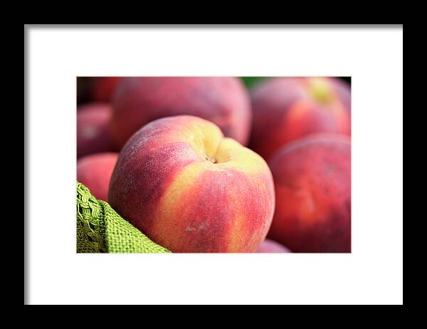 Juicy Framed Print featuring the photograph Peach Macro by Nanjmoore