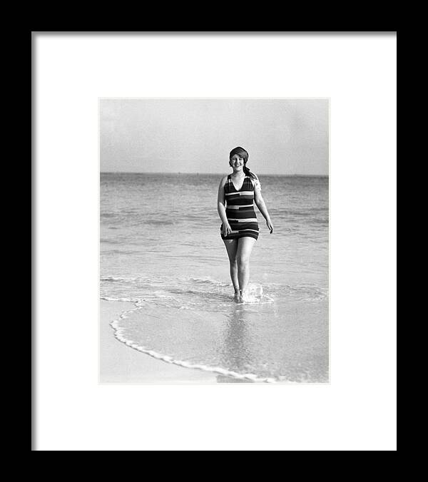 Bermuda Framed Print featuring the photograph Peaches Browning At Elbow Beach In by New York Daily News Archive