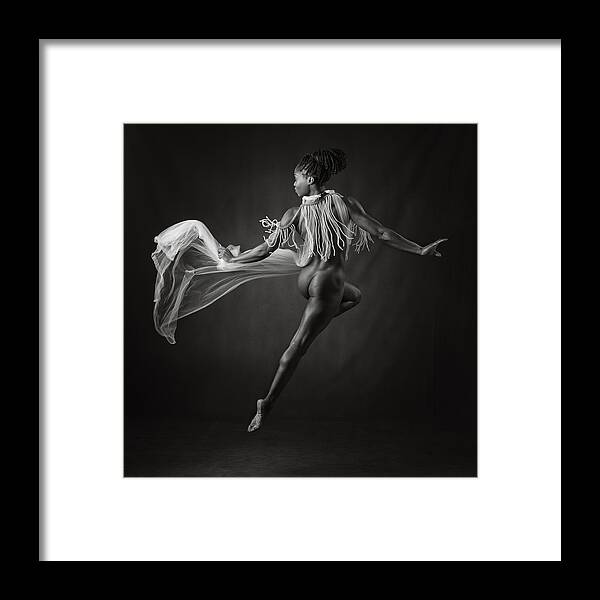 Fine Art Nude Framed Print featuring the photograph Pearls And Swirls by Ross Oscar