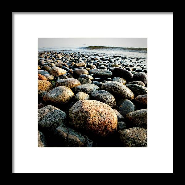 Sparse Framed Print featuring the photograph Pebble Rocks by Visualcommunications