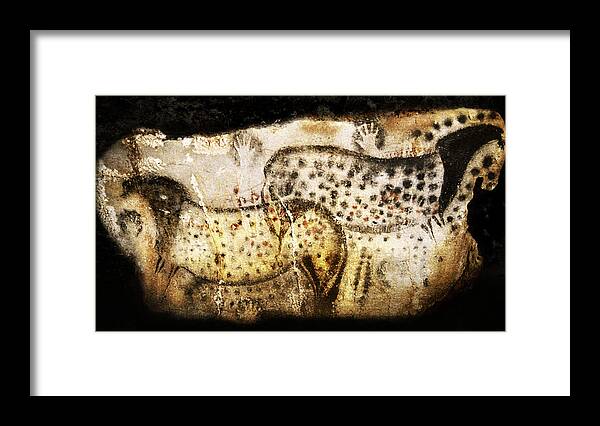 Pech Merle Horses Framed Print featuring the photograph Pech Merle Horses and Hands by Weston Westmoreland