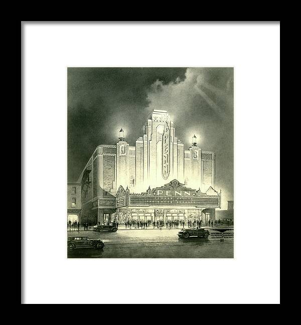  Framed Print featuring the photograph Penn Theatre by Mitchell Studios