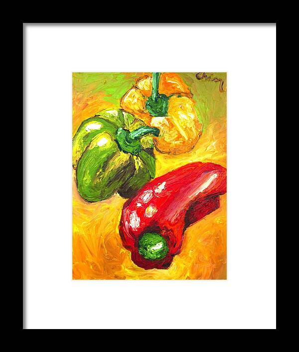 Food Framed Print featuring the painting Peperoni by Chiara Magni