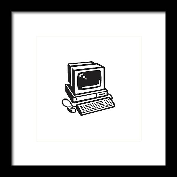 Archive Framed Print featuring the drawing Personal Desktop Computer by CSA Images