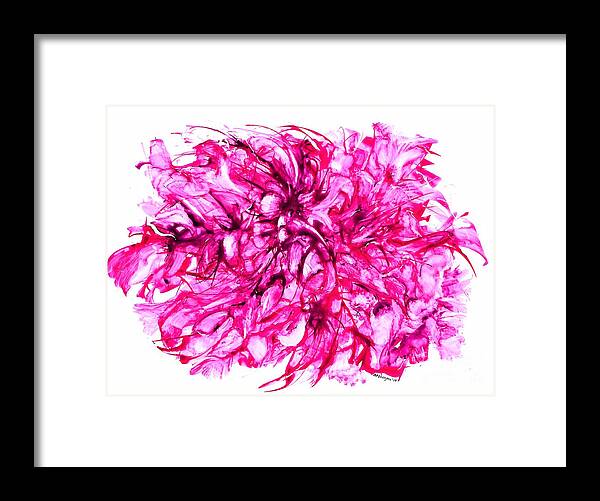 Peonies Framed Print featuring the painting Pet Peonies Painting by Patty Donoghue