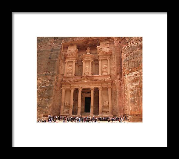 Petra Framed Print featuring the photograph Petra, Jordan - The Treasury by Richard Krebs